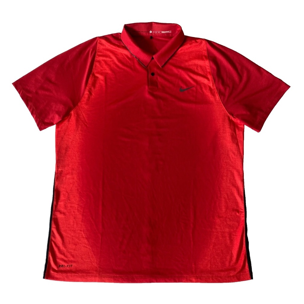 Nike Tiger Woods Collection Dri-Fit Red Golf Shirt Polo Men XL 726191-687